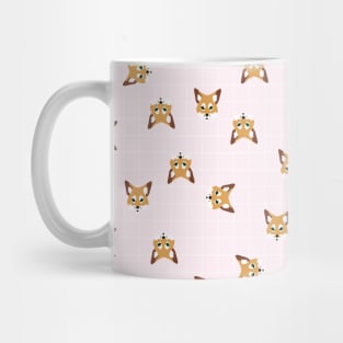 Cute Fox Pattern on Pink Background Mug